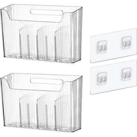 Organisateur Murale Transparent Rangement Sous Evier Cuisine, 2 Bacs de Stockage pour Espaces Étroits - Matériau PET, 26.416.77cm (1/4)