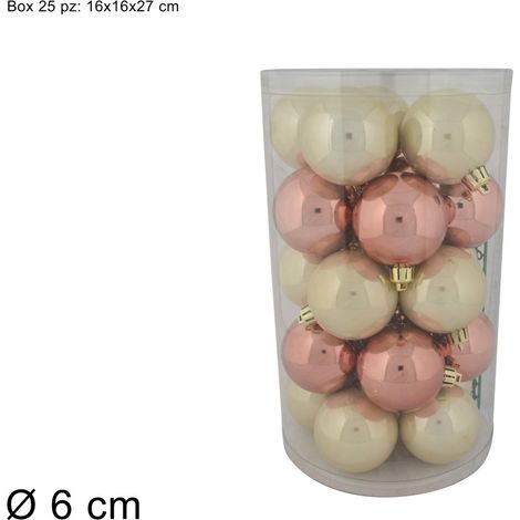 SET 25 PALLE DIAMETRO 6 BEIGE/BRONZO LUCIDO