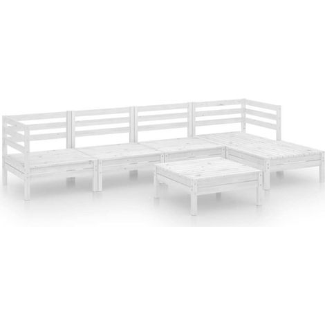 Maison Exclusive - 6-tlg. Garten-Lounge-Set Massivholz Kiefer Wei (1/5)