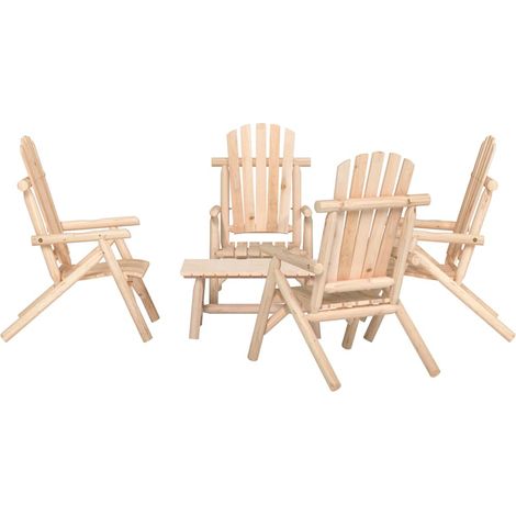 5-tlg. Garten-Lounge-Set Massivholz Fichte (1/5)