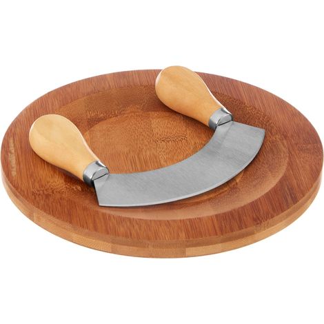 Premier Housewares Chopping Board with Mezzaluna Herb Chopper