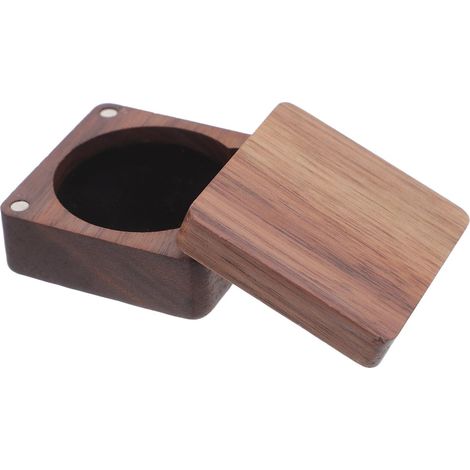 Boîte à Pièces de Monnaie, Boîte Présentoir à Pièces en Bois de Noyer, pour Badge et Médaille, Compacte et Portable, Fermeture Magnétique, pour Bureau et Voyage (1/5)
