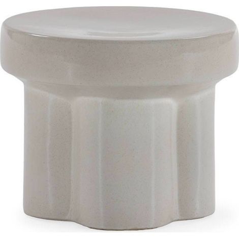 Tabouret en céramique blanc sculptural (1/5)