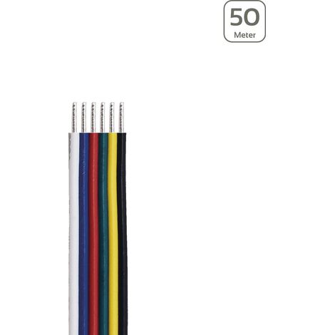 LED Kabel RGB+CCT 6-polig - Querschnitt: 6x0,34mm² / AWG22 - Länge: 50m