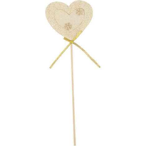 Pik - cuore in feltro con decorazioni dorate