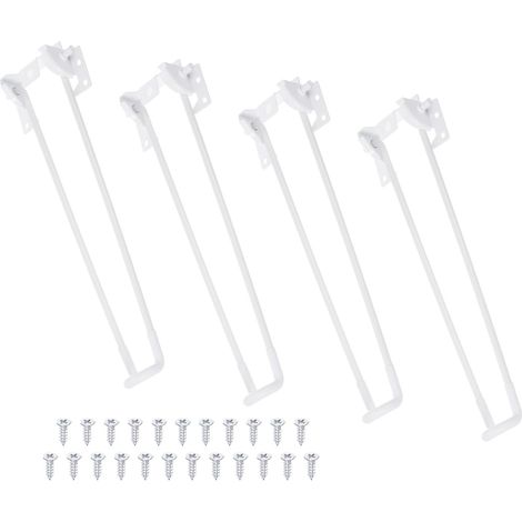 Lot De 4 Pieds De Table Pliants en Épingle À Cheveux Blanc (1/5)