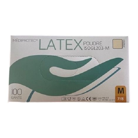 Gant latex micro-poudre mediprotec moyen taille m