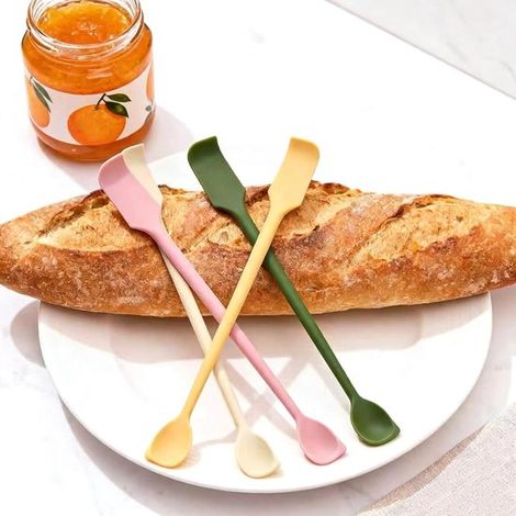 Silikonspatel-Set, 4-teilig, 26 cm, doppelseitig, hitzebeständig, multifunktional, für Teig, Marmelade, Cremes, schmale Flaschen, wiederverwendbar (1/4)