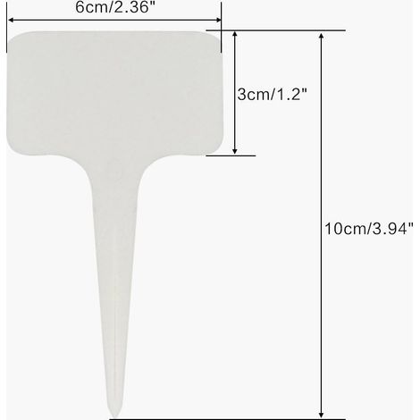 Rare Gem 100 Mini Étiquettes pour Plantes en Plastique en Forme de T, Étiquettes pour Plantes, 6 x 10 cm, Pratiques pour Tous les Jardiniers Blanc (1/5)