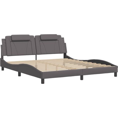 vidaXL Giroletto Viana senza Materasso Grigio 180x200 cm in Similpelle (1/5)