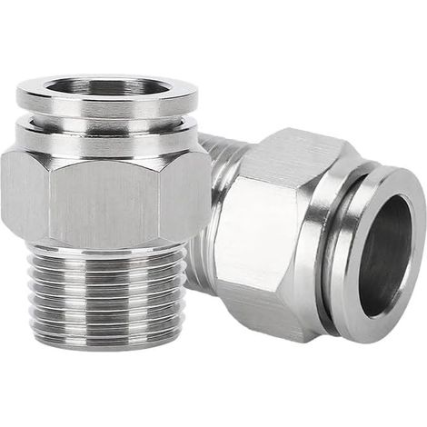 Stück Steckverbinder aus Edelstahl 304, gerader Verbinder mit BSP-Außengewinde für pneumatische und Rohrleitungskomponenten – 8 mm (1/8 Zoll). (1/5)