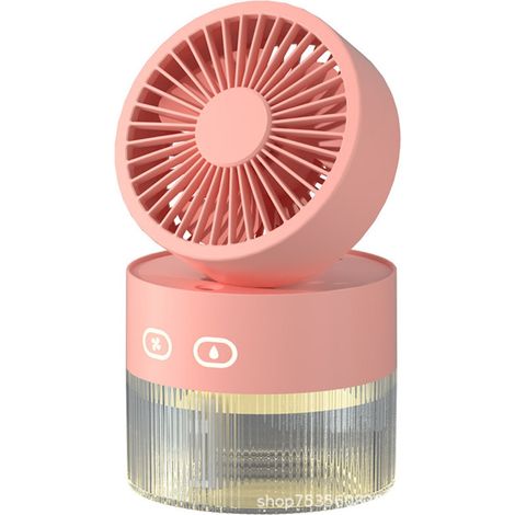 Beyamis Ventilateur Turbo USB – brumisateur, pliable, maison/bureau/voyage (rose) (1/5)