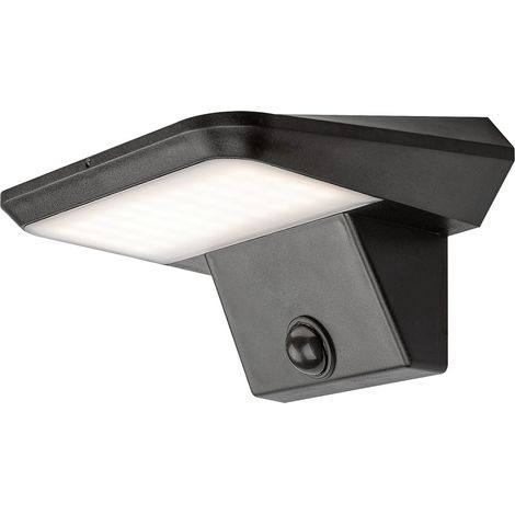 Lampe murale Qesa Plastic Black LED 10W IP44 4000K L: 15,5 cm B: 10 cm H: 7,5 cm avec capteur (1/5)