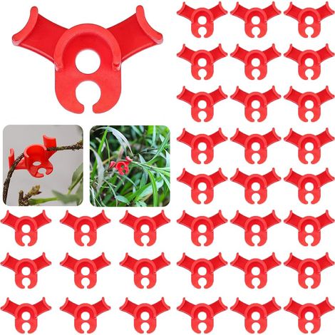 100 Stück Low-Stress-Trainingsklammern, Tomaten-Pflanzenklammern, Kletterklammern, Pflanzen-Trainingsklammern, Astklammern für LST, Gartenklammern (Rot)