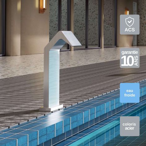 Cascade de piscine Niagara en Acier Inox.S316 - Corps 150x55mm - H.54cm - Garantie 10 ans - POOL IMEX (1/5)