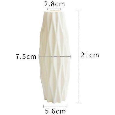 Vase cylindrique rose de style nordique, contenant moderne pour compositions florales, décoration de bureau, matériau plastique PP (lot de 3) (1/5)