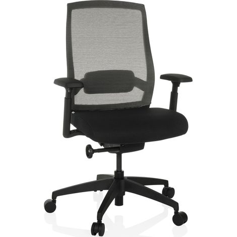 Bürostuhl / Drehstuhl COLORE Rücken Netzstoff / Sitz Stoff schwarz hjh OFFICE (1/5)