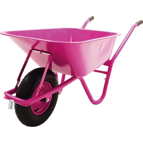 Bituxx Schubkarre 100L 250kg Schiebkarre Scheibtruhe Schubkarren für Bau Garten Pink (1/5)