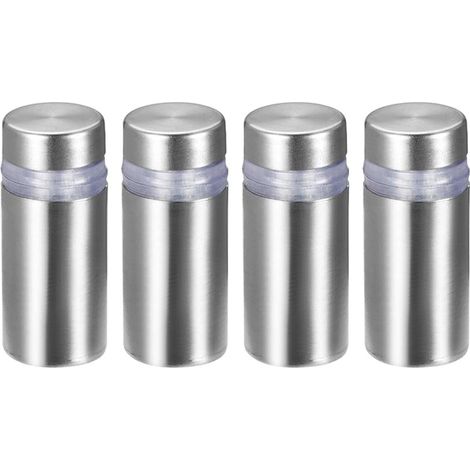 4pcs - Entretoise De Verre - Vis D&39écartement - Fixation Panneau Acrylique - Support Publicitaire Inox - Pour Maison Bureau Magasin - Argent - 12x28mm (1/5)