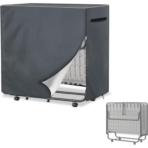 Housse de rangement pour lit pliant, robuste et durable, 600D, imperméable, anti-poussière et pliable, avec fermeture éclair, convient aux lits pliants de 190,5 x 116,8 cm, 116,8 x 35,6 x (1/5)