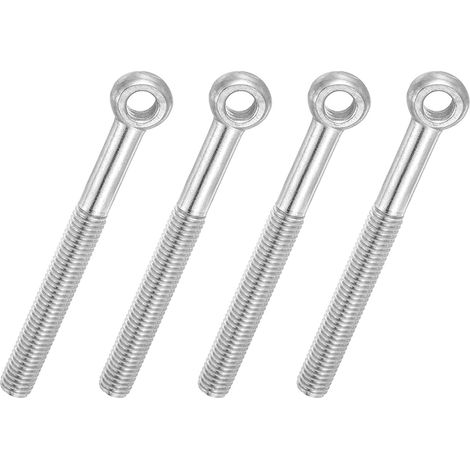 4 Pcs Boulon à Œil M10x80mm Boulon à Œillet de Levage pour Balancement d'Épaule, Vis Poisson en Acier Inoxydable 304, Filetage Métrique à Demi-Denture Trou Coulissant, Argentée (1/5)
