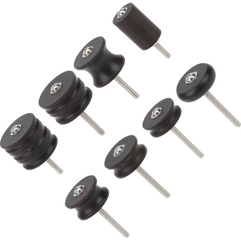 Lot de 8 polissoirs en bois de santal pour cuir, tête électrique polie haute dureté, outil de brunissage DIY pour bordure, finition artisanale (1/5)