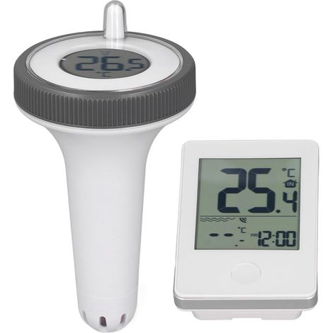 Thermomètre de Piscine sans Fil, Plage Maximale de 60 M pour les Piscines, Bacs à Remous, Spas, Bains pour Bébés, Aquariums avec Cordes, Température en Temps Réel (1/5)