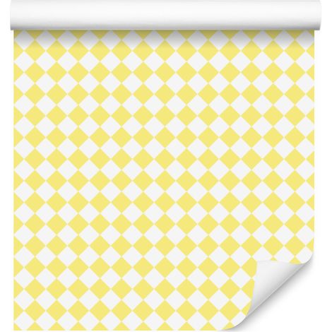 Papel pintado geométrico de rombos color crema para salón y dormitorio, 50x1000 cm. (1/5)