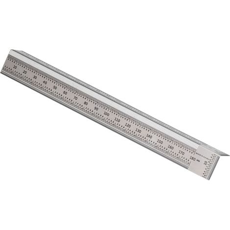 Rechtwinkliger Linienlineal mit T-Loch, Edelstahl, Anreißlehre für Holzbearbeitung, 180 mm (1/5)