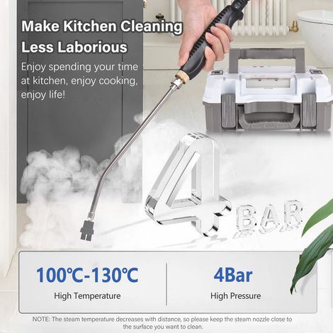 Nettoyeur à vapeur portable 3200W, machine de nettoyage à vapeur sous pression à haute température, pour cuisine, salon, salle de bain, voiture (1/5)