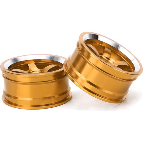 Lot de 4 moyeux de roue en alliage d'aluminium 1/10, pièces détachées RC compatibles avec la voiture de drift de tourisme HSP 94123 (jaune) (1/5)