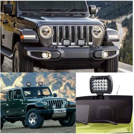 2 PCS Phare de Travail LED 12V 144W 4'' Projecteur LED Voiture 12v Etanche IP67 Spot Flood Feux Antibrouillard LED (1/3)