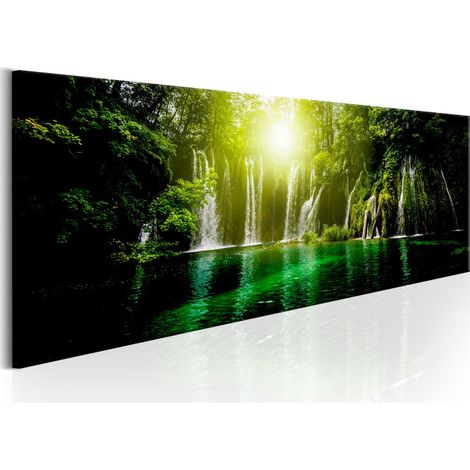 Tableau Imprimé "Emerald Treasure" 50 x 150 cm (1/2)