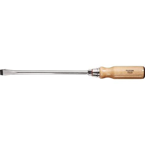 Tournevis Coupant-B.14mm Lame-L.250mm Manche bois Rondelle-Rondelle-6PANS.TECWERK (1/3)
