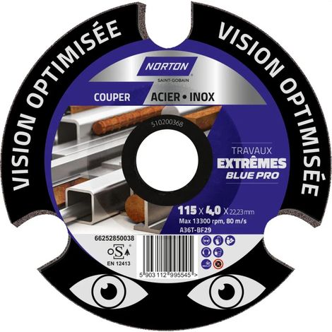 Disco in acciaio inox Vision Extreme 115 x 4.0 NORTON