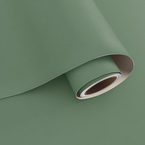 VaryPaper Papier Peint Vert Sauge Moderne 40cmx200 cm Film Adhesif pour Meuble Papier Peint Salon Chambre Salle de Bain Imperméable 0 virgule 8 m (1/4)