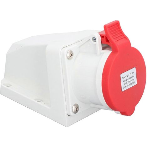 Industrieller elektrischer 4-poliger 32-A-Steckverbinder (3P+E), Schutzart IP44, wasserdicht und staubdicht, 380–415 V, Aufputzmontage