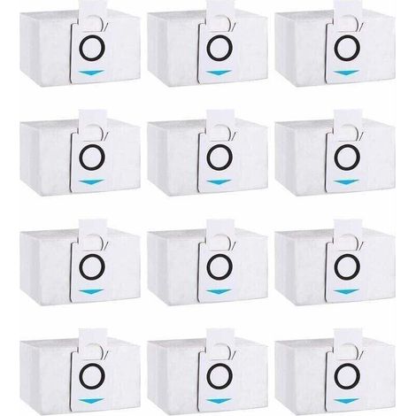 Confezione da 12 sacchetti per la polvere per aspirapolvere, compatibili con i modelli Ecovacs Deebot X1 Omni, X1 e Omni, X1 TURBO, T20 Omni e altri aspirapolvere.