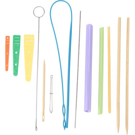 Kit de 13 boucles de couture en acier inoxydable, enfile-cordon facile, crochet pour retourner les boucles, ceintures et bandes de tissu (1/5)