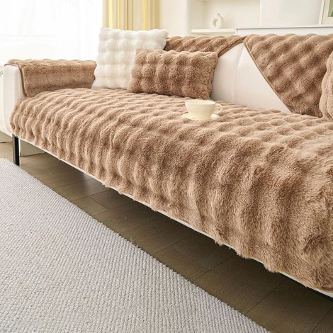 1 Housse de canapé, Velours, Forme en L, Antidérapant, Protection pour salon (1/5)