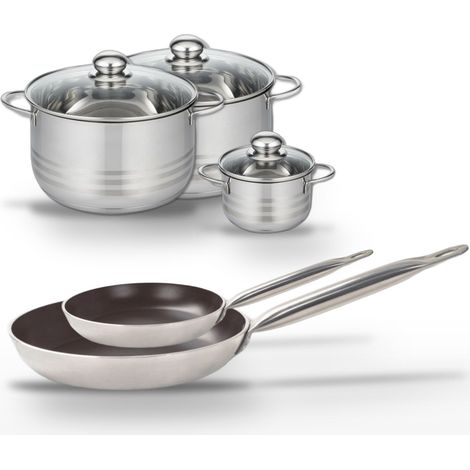 Lot de 3 Faitouts 12/20/24 cm Elo Bistro Line avec 2 Poêles 24/32 cm (1/5)