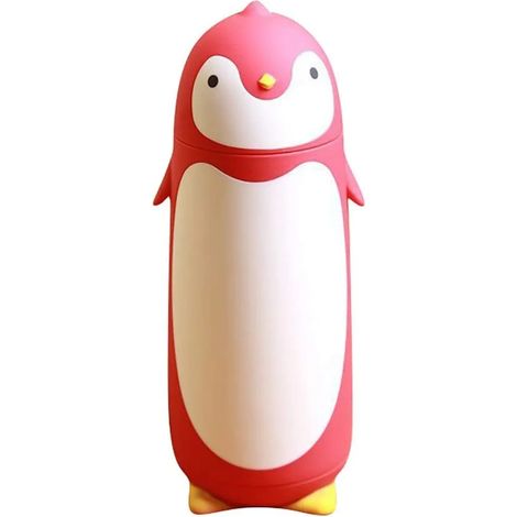 MINKUROW Pingüino Termo De Vacío De Acero Inoxidable Taza De Viaje Botella De Agua De Té Frasco De Café (Rot) (1/5)