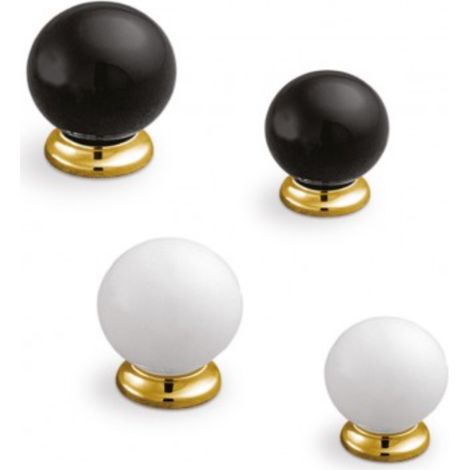 Tirador Orb 5101 - Blanco/Dorado brillo. 38mm. ⌀34mm.