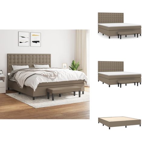 Boxspringbett mit Matratze Taupe 160x200 cm Stoff - Boxspringbett - Doppelbett - Bettenrahmen - Tapete - Schlafräume (1/5)