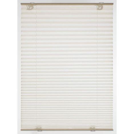 Gardinia Plissettata Solo con Ventose, Tenda Pieghevole Opaca, Parti per Il Montaggio Incluse, 2 Binari in Alluminio, Crema, 100 x 130 cm (LxH), Metallo (1/5)