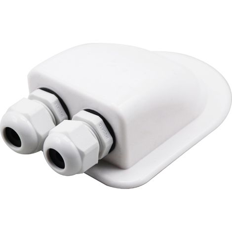 Boîte Entrée Câble Incurvée Double Trou Presse-Étoupe M20 Ip68 Câbles 6-12Mm² Base 92X112Mm Hauteur 40Mm Installation Solaire Camping-Car (1/2)