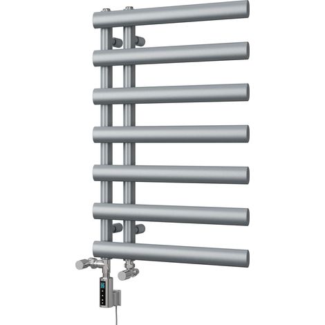 Elyan - Silver Dual Fuel Towel Rail H766mm x W500mm Thermostatic WIFI (1/3)