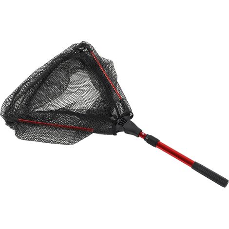 Filet de pêche flottant en alliage d'aluminium à mailles hexagonales, manche allongé, revêtement en caoutchouc double face. (1/5)