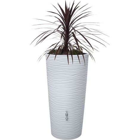 GARANTIA NATURA 2in1 bepflanzbare Regentonne 210 Liter arctic inkl. Pflanzschale