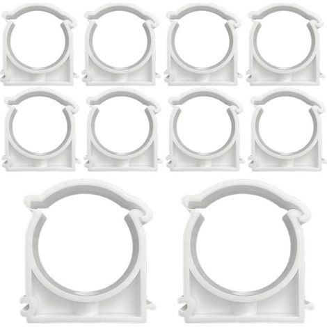10 Stück 50 mm weiße PPR-Rohrschellen, Befestigungsschellen für Wasserleitungen, Kunststoff-Rohrschellen, für Wasserleitungen, Gasleitungen, Küchen-, Schwimmbad- und Badezimmerrohrbefestigung (1/5)